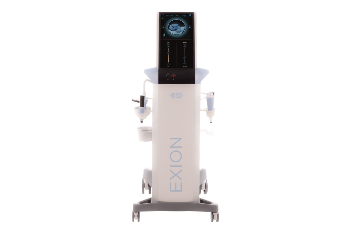 EXION device by BTL Aesthetics with its treatment applicators